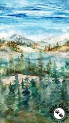 Northcott The Great Outdoors Mountain Ombre Teal/Multi