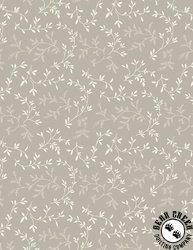 Wilmington Prints Blushing Blooms Tossed Leaves Dark Beige