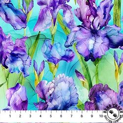 Northcott Infatuation Iris Feature Turquoise/Multi