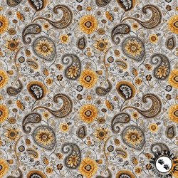 QT Fabrics Sunflower Serenade Sunflower Paisley Gray QT Fabrics Sunflower Serenade Sunflower Paisley Gray