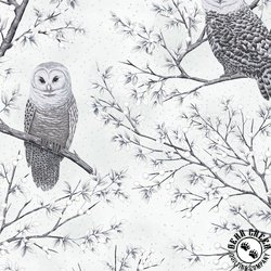 Hoffman Fabrics Midnight Perch Owls December/Silver Hoffman Fabrics Midnight Perch Owls December/Silver