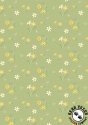 Lewis and Irene Fabrics Joys of Spring Daffodil Delight Spring Green