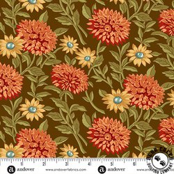 Andover Fabrics Autumn Woods Woodland Bloom Brown