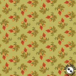 Andover Fabrics Autumn Woods Gathered Acorns Green
