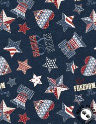 Wilmington Prints Stars of Valor Patriotic Toss Navy Wilmington Prints Stars of Valor Patriotic Toss Navy