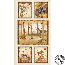 P&B Textiles Fall Friends Forest Friends Blocks Panel