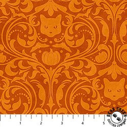 Northcott Hallow's Eve Damask Orange