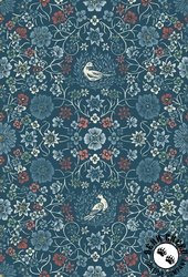Maywood Studio Cottage Flowers Cosmos and Clover Navy/Multi