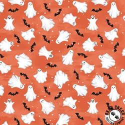 Studio E Fabrics Paranormal Parade Mini Ghosts Orange Studio E Fabrics Paranormal Parade Mini Ghosts Orange