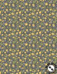 Wilmington Prints Patch of Sunshine Medium Floral Dark Gray