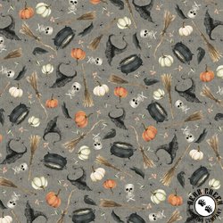 P&B Textiles Hocus Pocus Small Halloween Toss Silver P&B Textiles Hocus Pocus Small Halloween Toss Silver