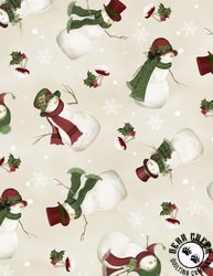 Wilmington Prints Woodland Snowmen Tossed Snowmen Cream