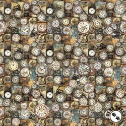 QT Fabrics Steam & Steel Clocks Multi QT Fabrics Steam & Steel Clocks Multi