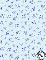 Wilmington Prints Bees and Blooms Small Floral Toss Blue