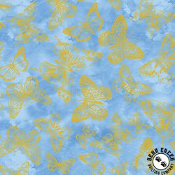 Benartex Metallic Impressions Butterfly Impressions Light Blue Benartex Metallic Impressions Butterfly Impressions Light Blue