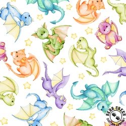In The Beginning Fabrics Dragon Friends Dragons Multi