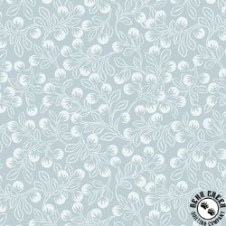 Lewis and Irene Fabrics The Secret Winter Garden Flannel Snowberries Ice Blue