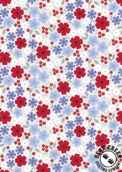 Lewis and Irene Fabrics Forever Blooms Floral Palette Bright Grey