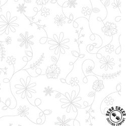 Maywood Studio Kimberbell Basics Swirl Floral White on White