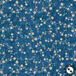 P&B Textiles Vineyard 108 Inch Wide Backing Fabric Vine Scroll Blue/Silver