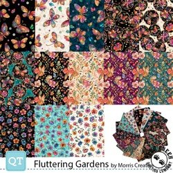 Fluttering Garden Fat Quarter Bundle by QT Fabrics