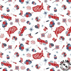 Riley Blake Designs Stars and Stripes Forever Main White