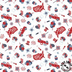 Riley Blake Designs Stars and Stripes Forever Main White Riley Blake Designs Stars and Stripes Forever Main White