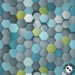 Studio E Fabrics Another Dimension Hexi's Silver Studio E Fabrics Another Dimension Hexi's Silver