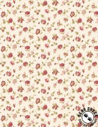 Wilmington Prints Crimson Majesty Trailing Floral Cream