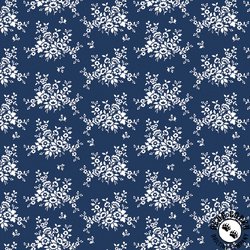 Benartex Classic Keepsakes in Blue Mini Floral Bouquet Navy Blue Benartex Classic Keepsakes in Blue Mini Floral Bouquet Navy Blue