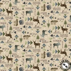 P&B Textiles Lodge Life 4-Way Lodge Allover Neutral Tan P&B Textiles Lodge Life 4-Way Lodge Allover Neutral Tan