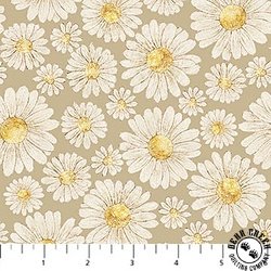 Figo Fabrics Tiny Waddles Daisies Green