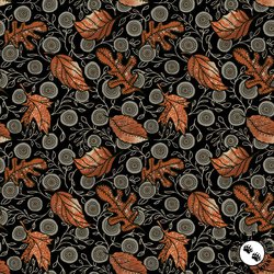 P&B Textiles Origins Leaf Toss Black