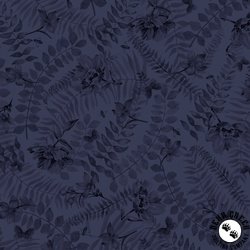 P&B Textiles Indigo Song Tonal Floral Navy