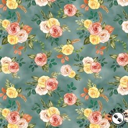 Benartex Gone Country Floral Teal Benartex Gone Country Floral Teal