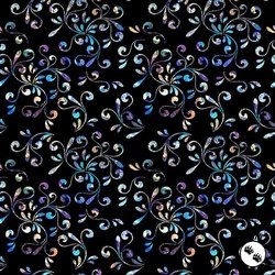 QT Fabrics Fantasia Floral Swirl Black QT Fabrics Fantasia Floral Swirl Black