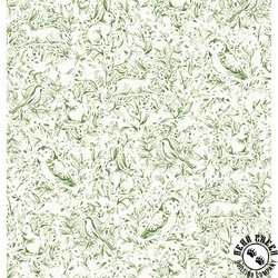 P&B Textiles Forest Fauna 108 Inch Wide Backing Fabric Green P&B Textiles Forest Fauna 108 Inch Wide Backing Fabric Green