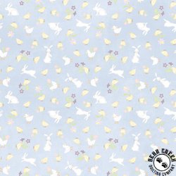 Maywood Studio Little Chicks Flannel Bunnies and Chicks Blue