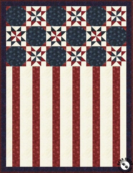 "Tonga Patriot” is a Free Patriotic Quilt Pattern designed by Jennifer Fulton of Timeless Treasures from Bear Creek Quilting Company!