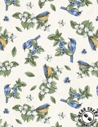 Wilmington Prints Among The Irises Birds Cream Wilmington Prints Among The Irises Birds Cream