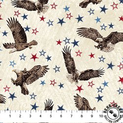 Northcott Stonehenge Stars and Stripes 13 Eagles Beige/Multi