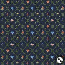 Windham Fabrics Lily Lattice Garden Navy Windham Fabrics Lily Lattice Garden Navy