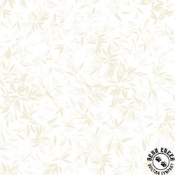 P&B Textiles Koi Pond Graphic Bamboo Leaves White/Ecru