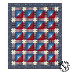 Log Cabins With Star Sashing Quilt Pattern