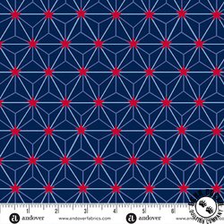 Andover Fabrics Tradition Star Grid Blue