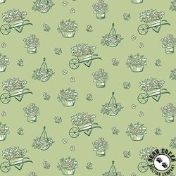 Andover Fabrics Heartland Dianne's Flowers Cucumber