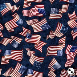 QT Fabrics American Spirit Flag Toss Navy