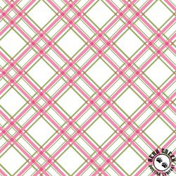 Maywood Studio Kimberbell Basics Diagonal Plaid Pink/Green