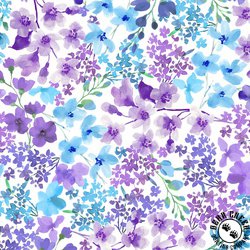 Maywood Studio Bloom Bright Packed Flowers Blue/Violet