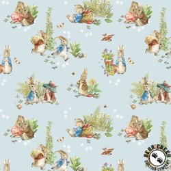 Riley Blake Designs Peter Rabbit and Benjamin Bunny Main Blue
